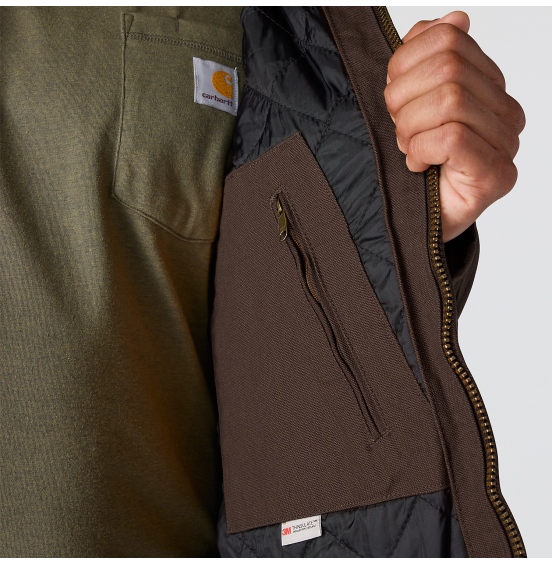 CARHARTT ΑΝΔΡΙΚΟ JACKET WASHED DUCK ACTIVE 104050-DKB DARK BROWN