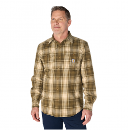 CARHARTT ΑΝΔΡΙΚΟ ΠΟΥΚΑΜΙΣΟ HUBBARD LOOSE LS PLAID 107013-GN6 BURNISHED LOGS