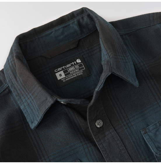 CARHARTT ΑΝΔΡΙΚΟ ΠΟΥΚΑΜΙΣΟ HUBBARD LOOSE LS PLAID 107013-HV8 DEEP SMOKE BLUE
