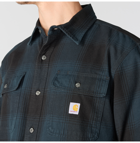 CARHARTT ΑΝΔΡΙΚΟ ΠΟΥΚΑΜΙΣΟ HUBBARD LOOSE LS PLAID 107013-HV8 DEEP SMOKE BLUE