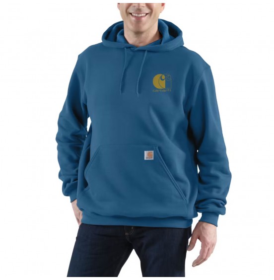CARHARTT ΑΝΔΡΙΚΟ ΦΟΥΤΕΡ FORCE RELAXED FIT LIGHTWEIGHT LOGO GRAPHIC SWEATSHIRT 107064-H04 DARK HORIZON BLUE