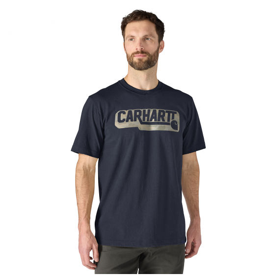 CARHARTT ΑΝΔΡΙΚΟ T-SHIRT IRVINE RELAXED CAMO LOGO 107772-I26 NAVY