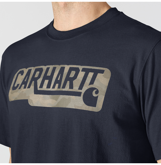 CARHARTT ΑΝΔΡΙΚΟ T-SHIRT IRVINE RELAXED CAMO LOGO 107772-I26 NAVY