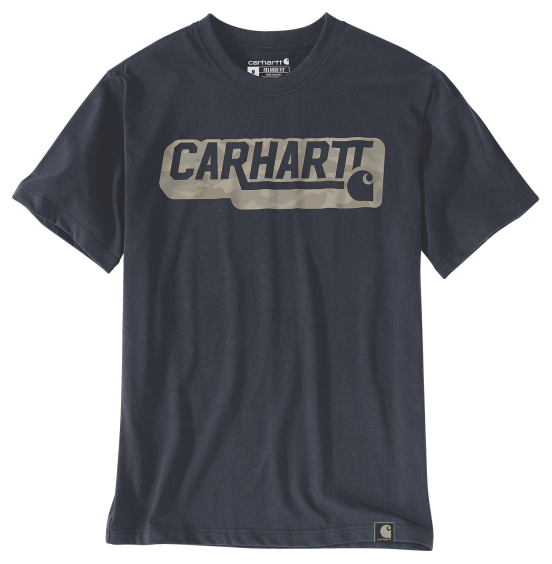 CARHARTT ΑΝΔΡΙΚΟ T-SHIRT IRVINE RELAXED CAMO LOGO 107772-I26 NAVY