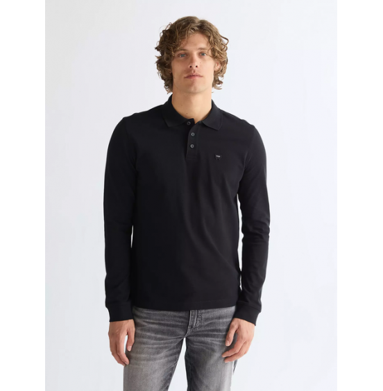 WRANGLER POLO LONGSLEEVE SHIRT 112387207 BLACK