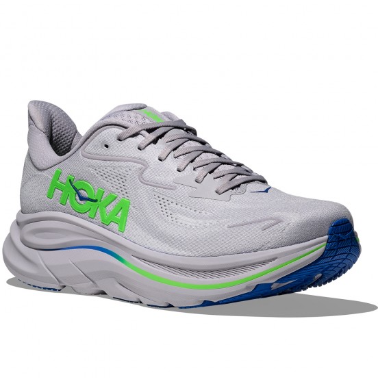 HOKA ΑΝΔΡΙΚΑ ΑΘΛΗΤΙΚΑ ΠΑΠΟΥΤΣΙΑ CLIFTON 10 1162030-AYNN ASS GREY NEON GREEN