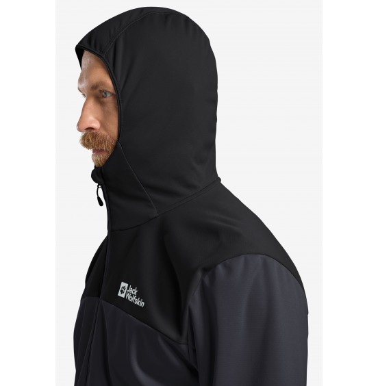 JACK WOLFSKIN ΑΝΔΡΙΚΟ SOFTSHELL FELDBERG HOODY 1306922-6350-003 PHANTOM