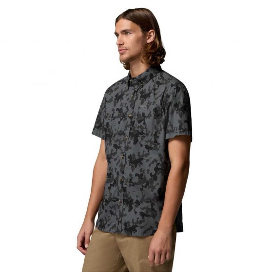 COLUMBIA ΑΝΔΡΙΚΟ ΠΟΥΚΑΜΙΣΟ RAPID RIVERS PRINTED SHORT SLEEVE SHIRT 1768931-030 CHARCOAL GREY