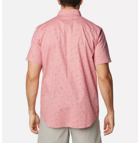 COLUMBIA ΑΝΔΡΙΚΟ ΚΟΝΤΟΜΑΝΙΚΟ ΠΟΥΚΑΜΙΣΟ RAPID RIVERS PRINTED SHORTSLEEVE SHIRT 1768931-631 PINK