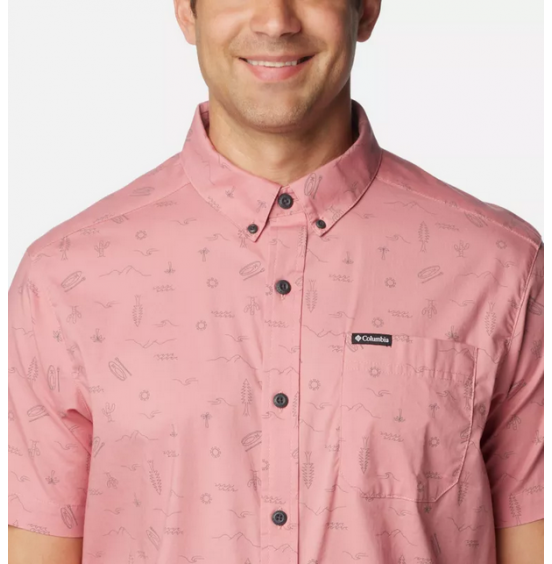 COLUMBIA ΑΝΔΡΙΚΟ ΚΟΝΤΟΜΑΝΙΚΟ ΠΟΥΚΑΜΙΣΟ RAPID RIVERS PRINTED SHORTSLEEVE SHIRT 1768931-631 PINK