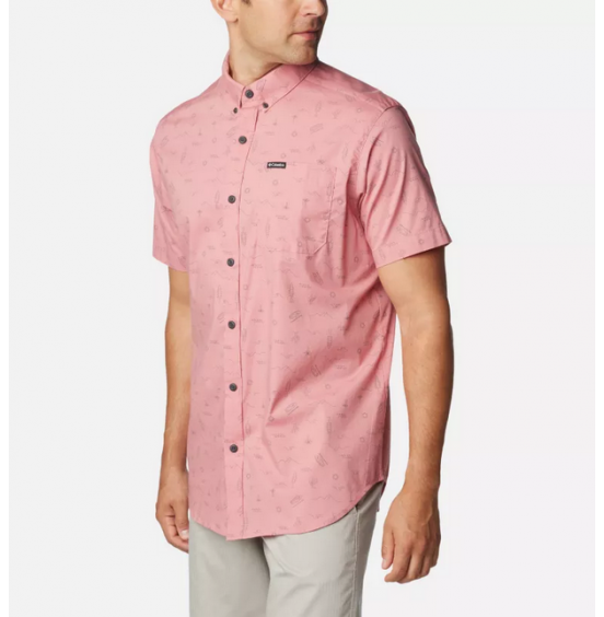 COLUMBIA ΑΝΔΡΙΚΟ ΚΟΝΤΟΜΑΝΙΚΟ ΠΟΥΚΑΜΙΣΟ RAPID RIVERS PRINTED SHORTSLEEVE SHIRT 1768931-631 PINK