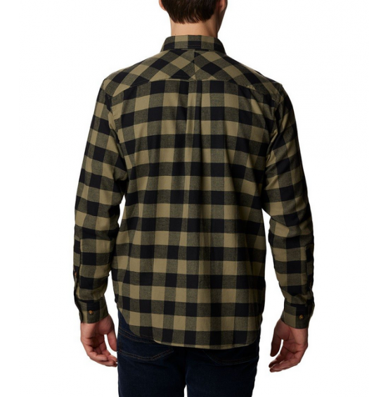 COLUMBIA M FLARE GUN STRETCH FLANNEL 1861581-330 STONE GREEN