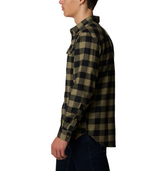 COLUMBIA M FLARE GUN STRETCH FLANNEL 1861581-330 STONE GREEN