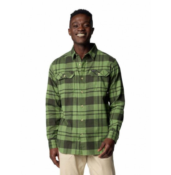 COLUMBIA M FLARE GUN STRETCH FLANNEL 1861581-352 GREEN