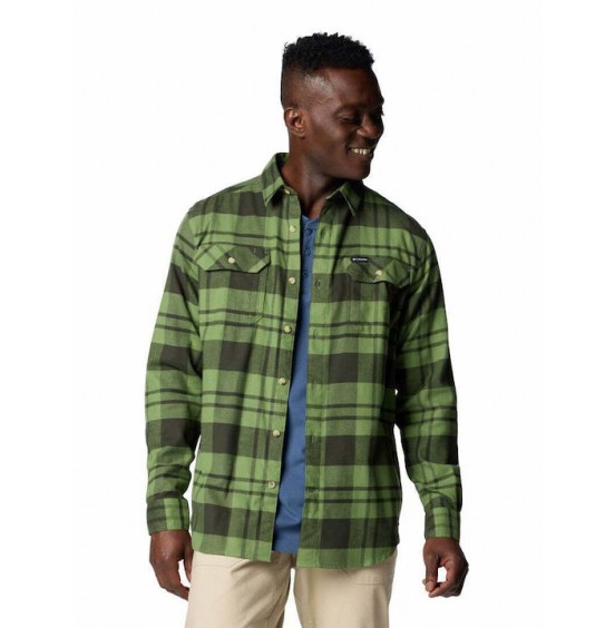 COLUMBIA M FLARE GUN STRETCH FLANNEL 1861581-352 GREEN