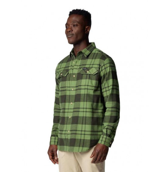 COLUMBIA M FLARE GUN STRETCH FLANNEL 1861581-352 GREEN