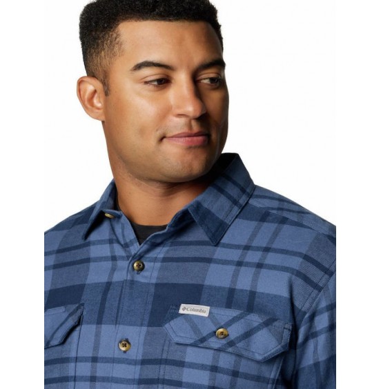 COLUMBIA M FLARE GUN STRETCH FLANNEL 1861581-466 BLUE