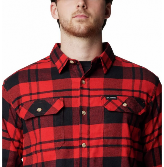 COLUMBIA M FLARE GUN STRETCH FLANNEL 1861581-698 RED