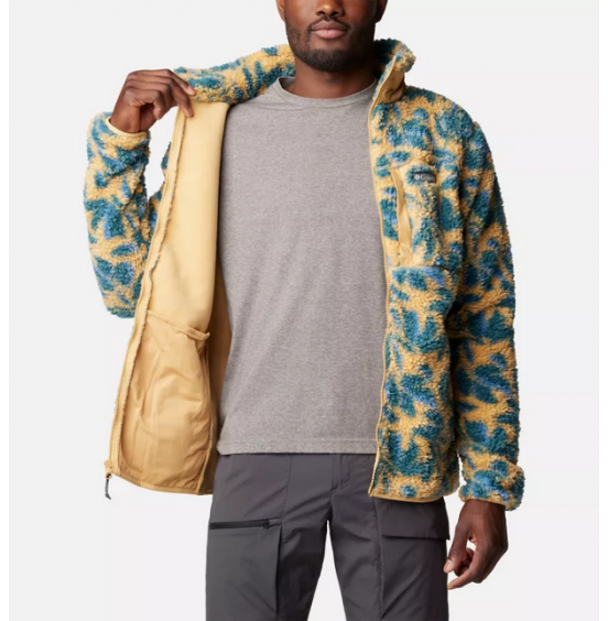 COLUMBIA M WINTER PASS PRINT FLEECE FULL ZIP 1866565-292 LIGHT CAMEL