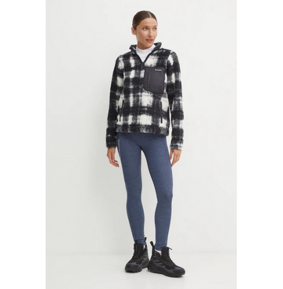 COLUMBIA W WEST BENT 1/4 ZIP II 2085734-191 BLACK WHITE