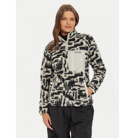 COLUMBIA W WEST BENT 1/4 ZIP II 2085734-278 BLACK WHITE