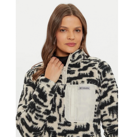 COLUMBIA W WEST BENT 1/4 ZIP II 2085734-278 BLACK WHITE