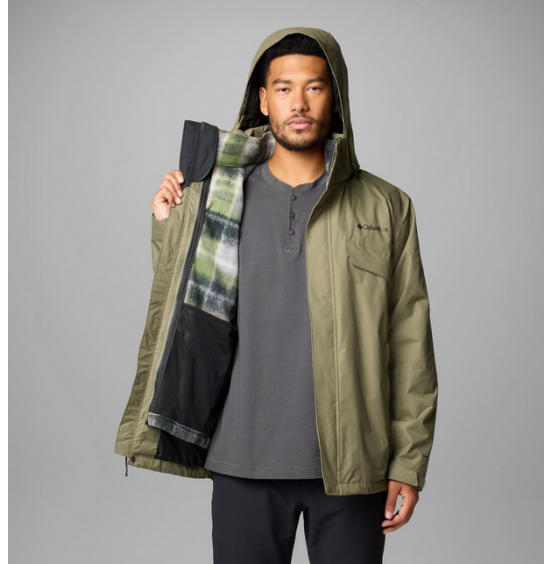 COLUMBIA M BUGABOO III FLEECE INTERCHANGE JACKET 2096904-397 STONE GREEN
