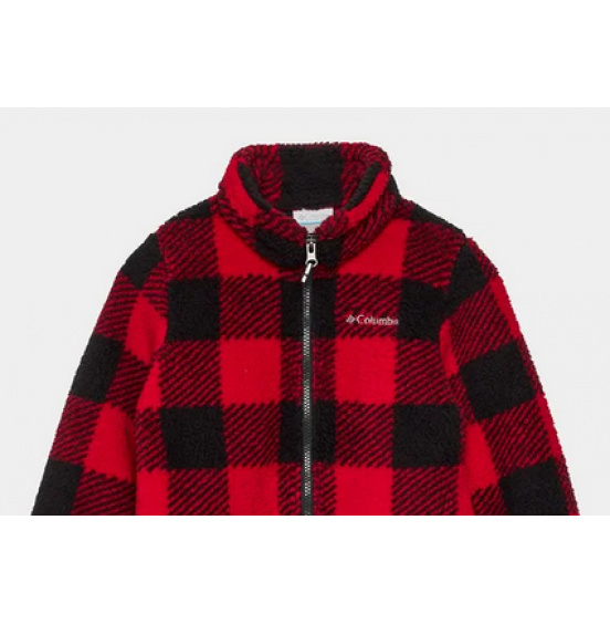COLUMBIA Y RUGGED RIDGE II PRINTED SHERPA FULL ZIP 2097021-698 RED