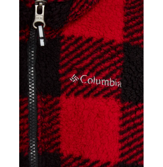 COLUMBIA Y RUGGED RIDGE II PRINTED SHERPA FULL ZIP 2097021-698 RED