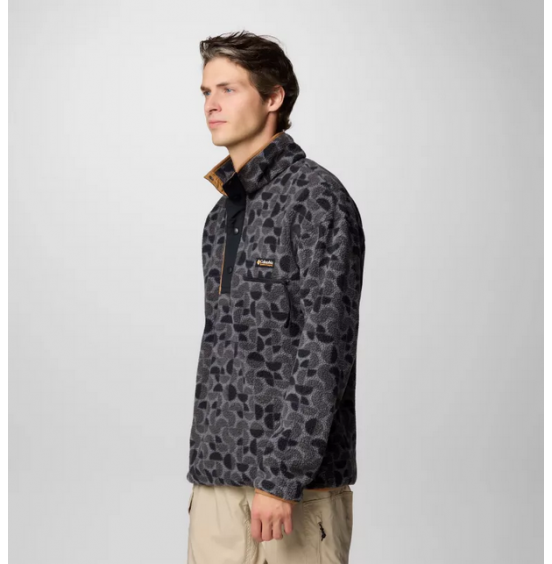 COLUMBIA M HELVETIA II PRINTED HALF SNAP FLEECE 2098461-010 BLACK