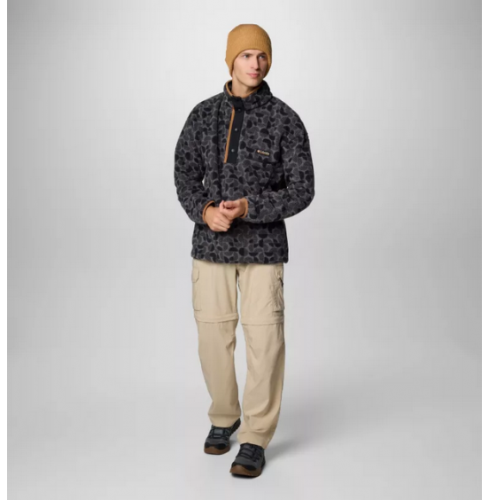 COLUMBIA M HELVETIA II PRINTED HALF SNAP FLEECE 2098461-010 BLACK