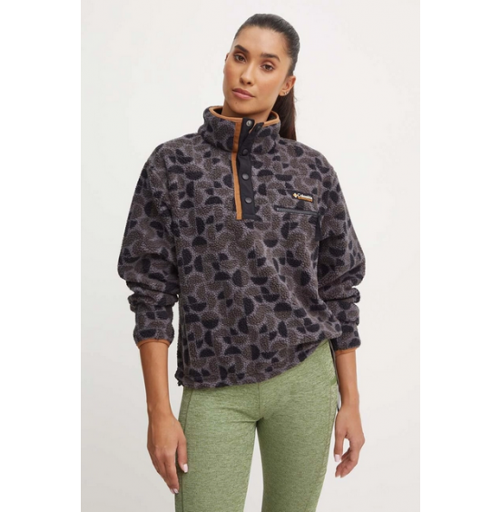 COLUMBIA W HELVETIA II PRINTED CROPPED HALF SNAP 2098501-010 BLACK