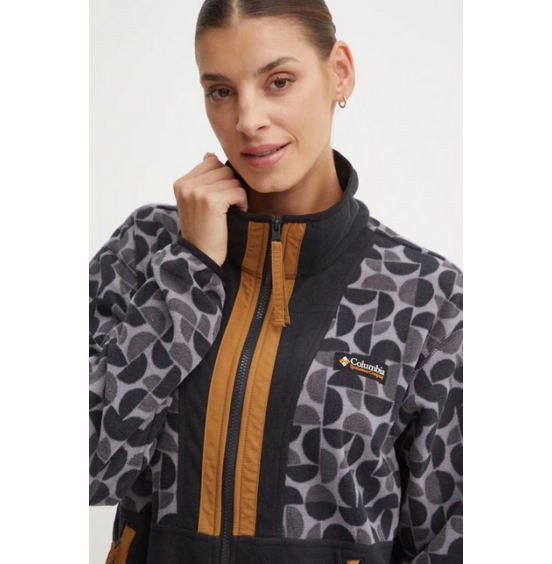COLUMBIA W BACKBOWL II PRINTED FULL ZIP FLEECE 2098513-010 BLACK
