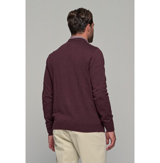 GNIOUS ΑΝΤΡΙΚΟ ΜΑΚΡΥΜΑΝΙΚΟ ΠΟΥΛΟΒΕΡ PLUM MIX 21-300246-8513