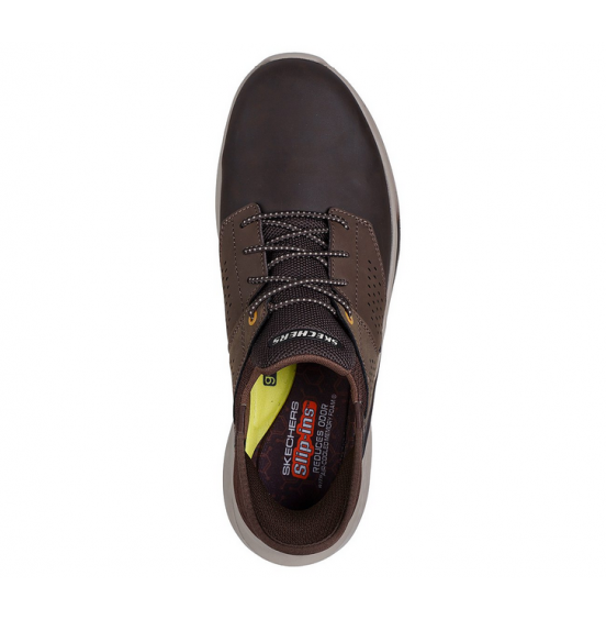 SKECHERS SLADE MACKLIN SLIP INS 210890-CHOC ΑΝΔΡΙΚΑ ΑΘΛΗΤΙΚΑ CHOCOLATE