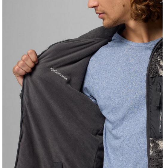 COLUMBIA M WINTER PASS REVERSIBLE FLEECE FULL ZIP 2135651-011 SHARK