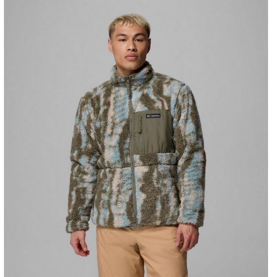 COLUMBIA M WINTER PASS REVERSIBLE FLEECE FULL ZIP 2135651-397 STONE GREEN