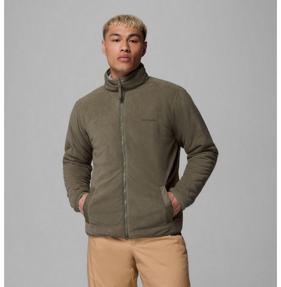 COLUMBIA M WINTER PASS REVERSIBLE FLEECE FULL ZIP 2135651-397 STONE GREEN