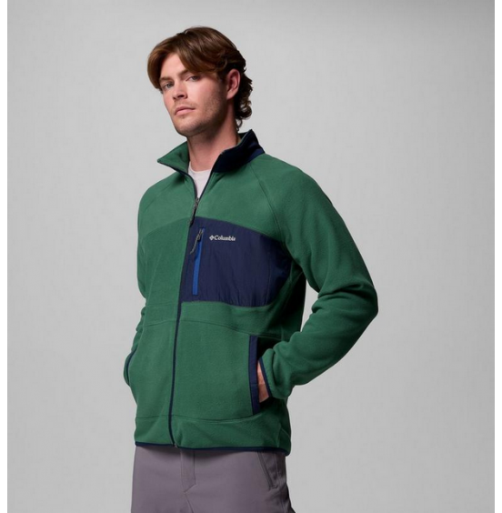 COLUMBIA M FAST TREK OVERLAY HOODED FULL ZIP 2135701-375 RAIN FOREST