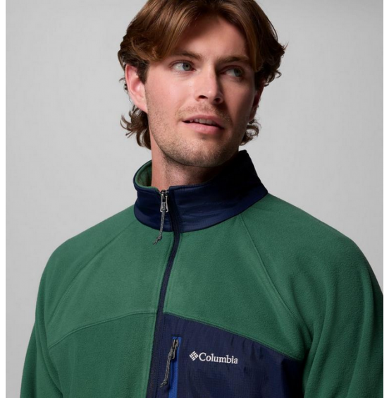 COLUMBIA M FAST TREK OVERLAY HOODED FULL ZIP 2135701-375 RAIN FOREST