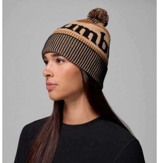 COLUMBIA UNISEX ΣΚΟΥΦΟΣ POLAR POWDER III BEANIE 2137291-011 BLACK CAMEL BROWN