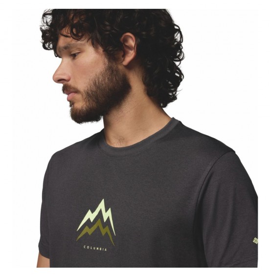 COLUMBIA ΑΝΔΡΙΚΟ ΤΕΧΝΙΚΟ T-SHIRT PARSONS POINT GRAPHIC TEE 2165071-010 BLACK HEATHER