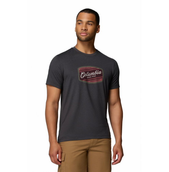 COLUMBIA ΑΝΔΡΙΚΟ ΤΕΧΝΙΚΟ T-SHIRT PARSONS POINT GRAPHIC TEE 2165071-011 BLACK HEATHER