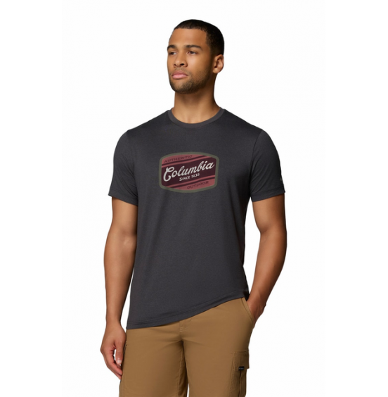 COLUMBIA ΑΝΔΡΙΚΟ ΤΕΧΝΙΚΟ T-SHIRT PARSONS POINT GRAPHIC TEE 2165071-011 BLACK HEATHER