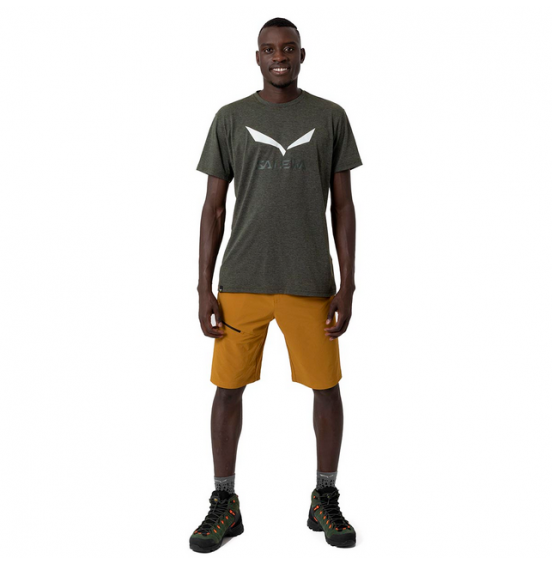 SALEWA M SOLIDLOGO DRY RELEASE T-SHIRT 27018-5286 DARK OLIVE MELANGE