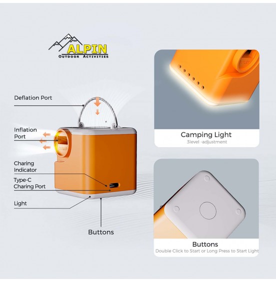 ALPIN OUTDOOR NANO 5 ΣΥΜΠΑΓΗΣ ΤΡΟΜΠΑ ΑΕΡΑ 4kpa 250LM 5C1 ORANGE
