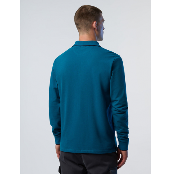 NORTH SALES ΑΝΔΡΙΚΟ ΜΑΚΡΥΜΑΝΙΚΟ POLO SHIRT WITH GRAPHIC 6924250000825 WINTER SEA