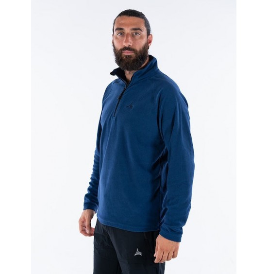 APU API 80513 HALFZIP FLEECE ΜΠΛΕ ΑΝΔΡΙΚΗ ΜΠΛΟΥΖΑ