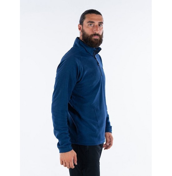 APU API 80513 HALFZIP FLEECE ΜΠΛΕ ΑΝΔΡΙΚΗ ΜΠΛΟΥΖΑ