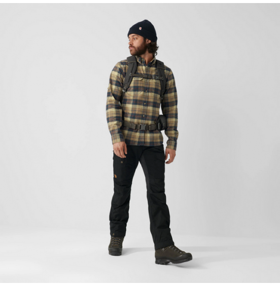 FJALLRAVEN SINGI HEANY FLANNEL SHIRT M 81373-113-555 CHALK WHITE DARK NAVY